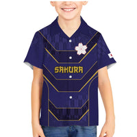 Japan Pacific Rugby 2022-23 Custom Family Matching Mermaid Dress and Hawaiian Shirt Blue Sakura Japanese Wave Pattern