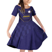 Japan Pacific Rugby 2022-23 Custom Family Matching Off Shoulder Short Dress and Hawaiian Shirt Blue Sakura Japanese Wave Pattern