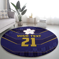 Japan Pacific Rugby 2022-23 Custom Round Carpet Blue Sakura Japanese Wave Pattern