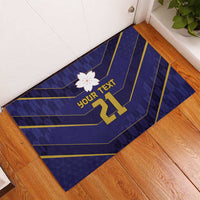 Japan Pacific Rugby 2022-23 Custom Rubber Doormat Blue Sakura Japanese Wave Pattern
