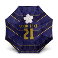 Japan Pacific Rugby 2022-23 Custom Umbrella Blue Sakura Japanese Wave Pattern - Polynesian Pride