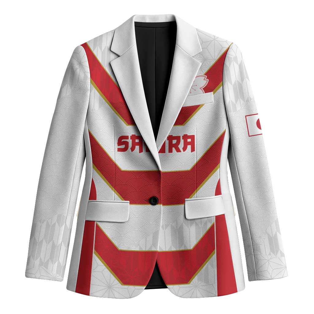 Japan Pacific Rugby 2022-23 Custom Blazer Red Sakura Japanese Wave Pattern - Polynesian Pride