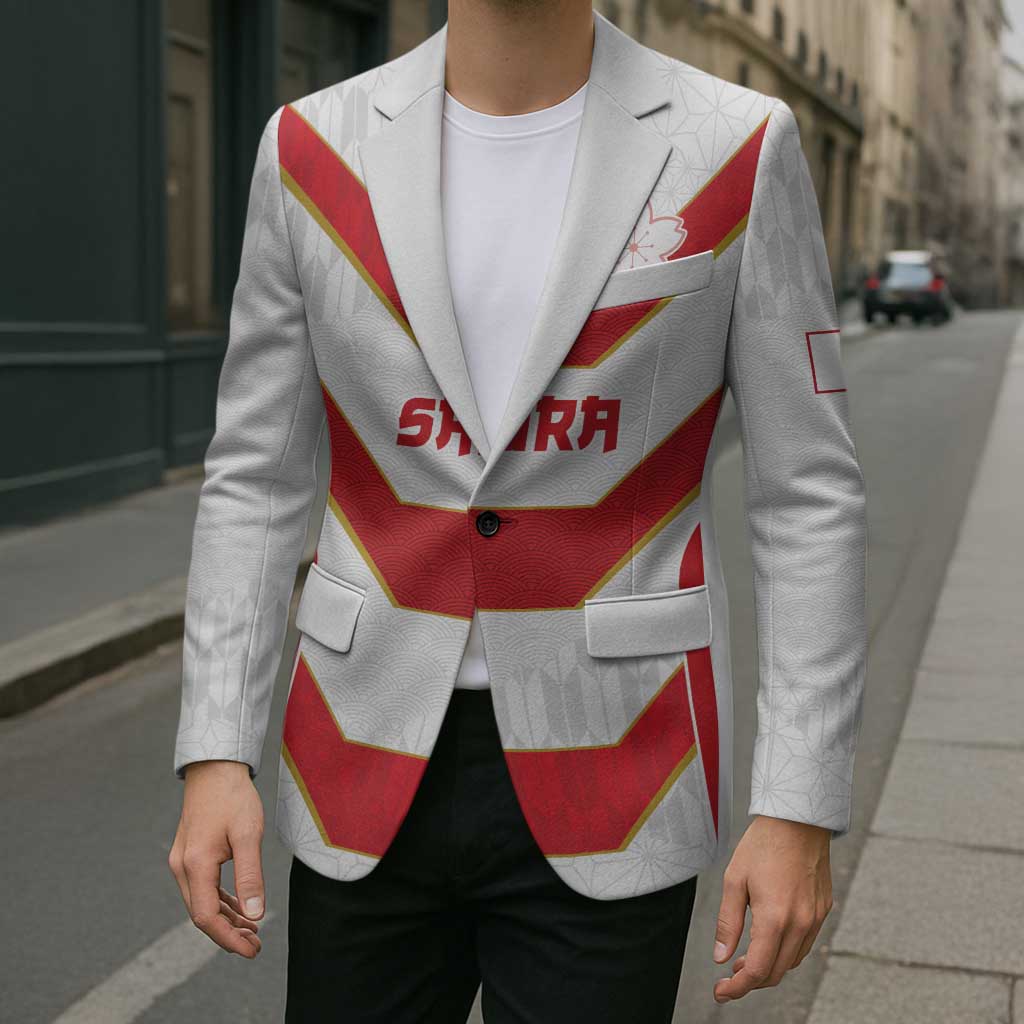 Japan Pacific Rugby 2022-23 Custom Blazer Red Sakura Japanese Wave Pattern - Polynesian Pride