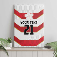 Japan Pacific Rugby 2022-23 Custom Canvas Wall Art Red Sakura Japanese Wave Pattern