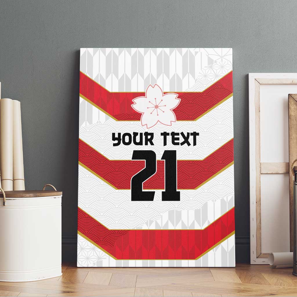 Japan Pacific Rugby 2022-23 Custom Canvas Wall Art Red Sakura Japanese Wave Pattern