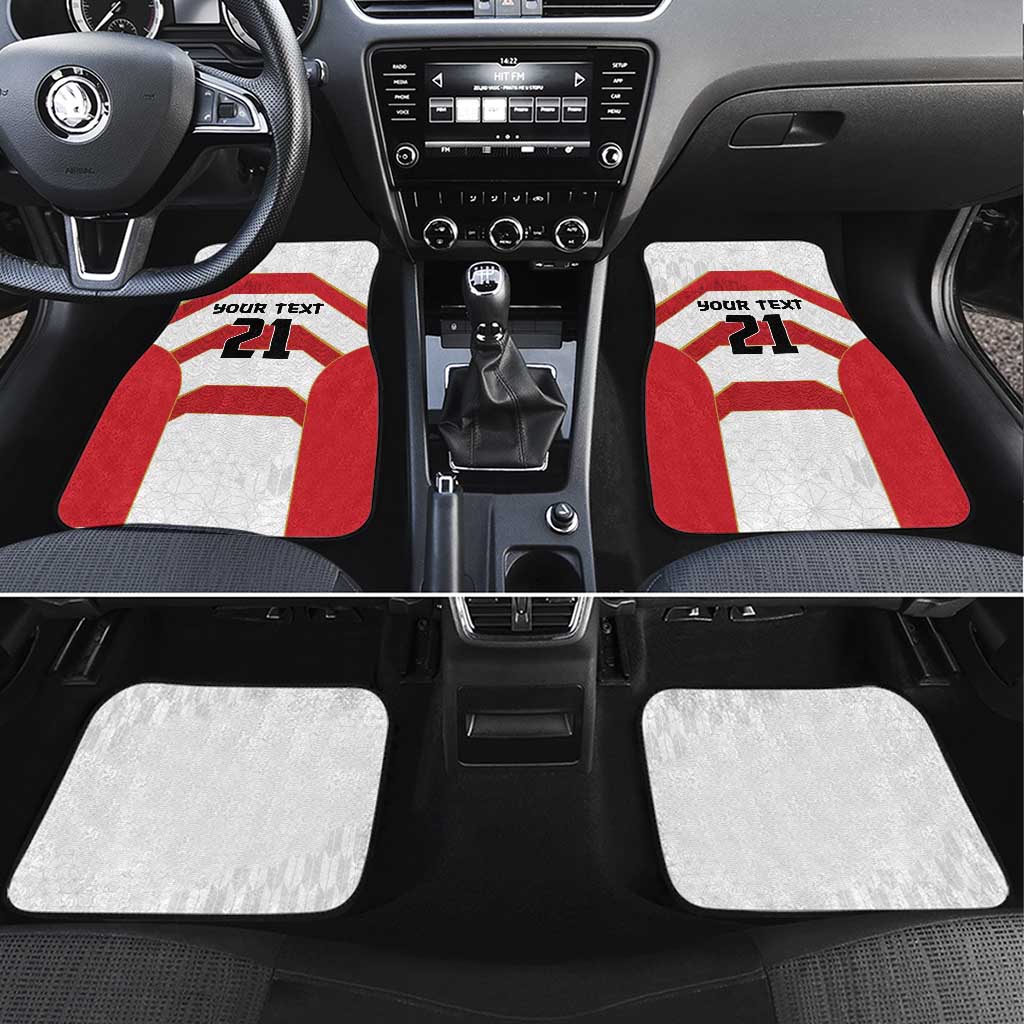 Japan Pacific Rugby 2022-23 Custom Car Mats Red Sakura Japanese Wave Pattern
