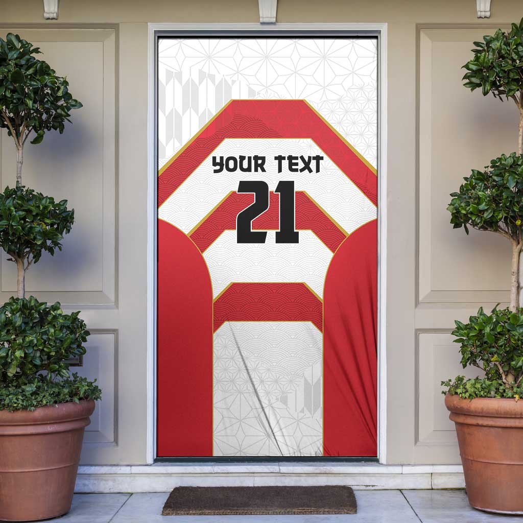 Japan Pacific Rugby 2022-23 Custom Door Cover Red Sakura Japanese Wave Pattern - Polynesian Pride
