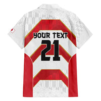 Japan Pacific Rugby 2022-23 Custom Family Matching Long Sleeve Bodycon Dress and Hawaiian Shirt Red Sakura Japanese Wave Pattern