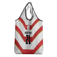 Japan Pacific Rugby 2022-23 Custom Grocery Bag Red Sakura Japanese Wave Pattern