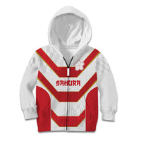 Japan Pacific Rugby 2022-23 Custom Kid Hoodie Red Sakura Japanese Wave Pattern