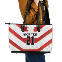 Japan Pacific Rugby 2022-23 Custom Leather Tote Bag Red Sakura Japanese Wave Pattern