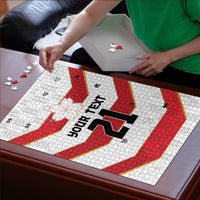 Japan Pacific Rugby 2022-23 Custom Puzzle Red Sakura Japanese Wave Pattern - Polynesian Pride