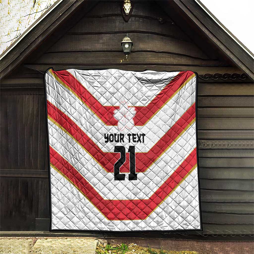 Japan Pacific Rugby 2022-23 Custom Quilt Red Sakura Japanese Wave Pattern