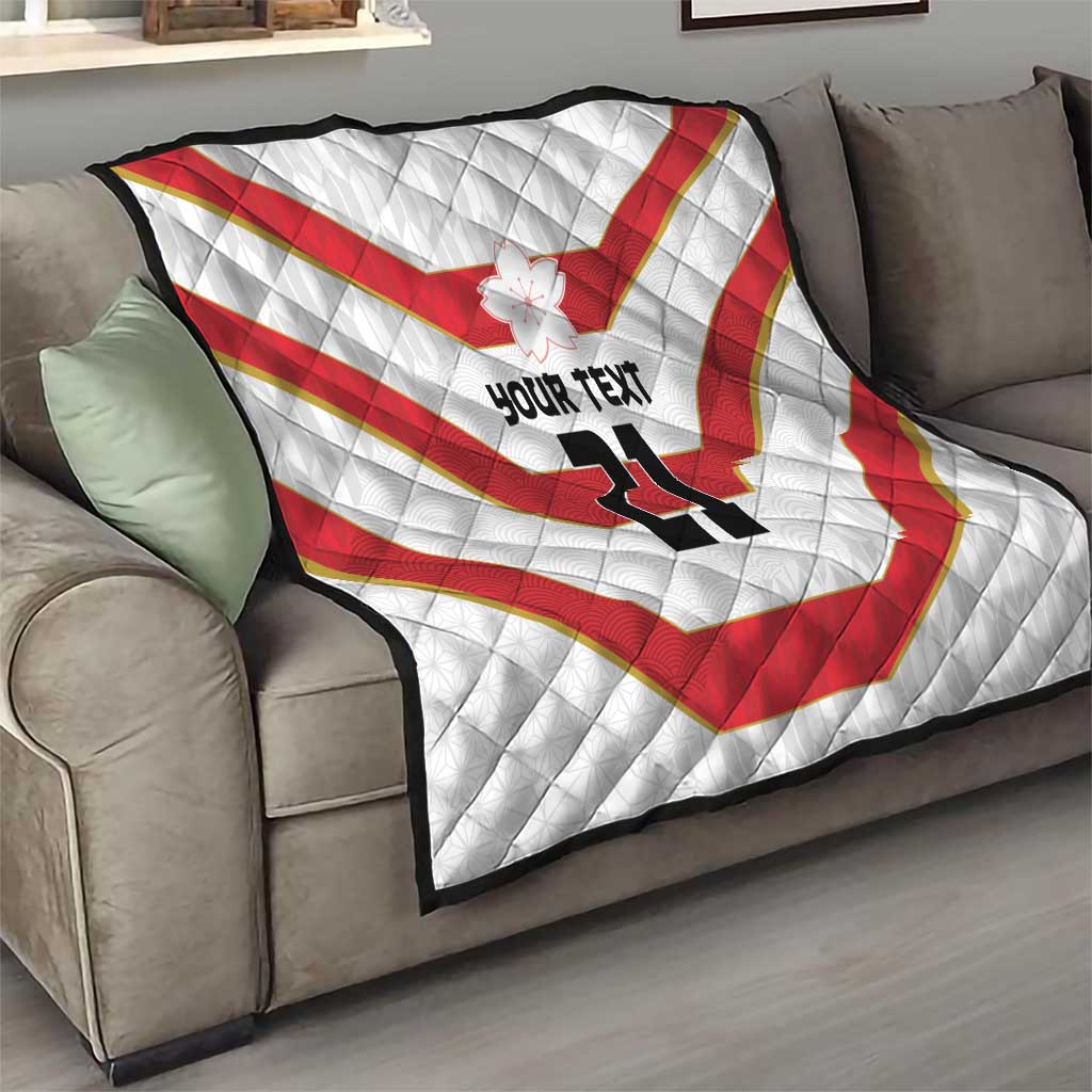 Japan Pacific Rugby 2022-23 Custom Quilt Red Sakura Japanese Wave Pattern