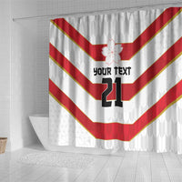 Japan Pacific Rugby 2022-23 Custom Shower Curtain Red Sakura Japanese Wave Pattern