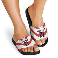 Japan Pacific Rugby 2022-23 Custom Slide Sandals Red Sakura Japanese Wave Pattern - Polynesian Pride