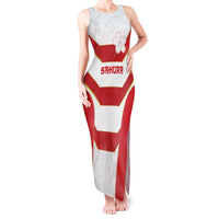 Japan Pacific Rugby 2022-23 Custom Tank Maxi Dress Red Sakura Japanese Wave Pattern