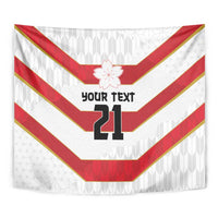 Japan Pacific Rugby 2022-23 Custom Tapestry Red Sakura Japanese Wave Pattern