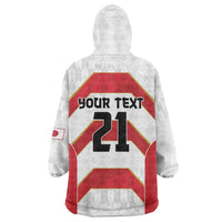 Japan Pacific Rugby 2022-23 Custom Wearable Blanket Hoodie Red Sakura Japanese Wave Pattern