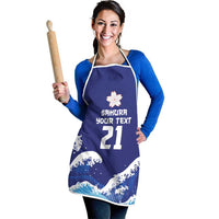 Japan Pacific Rugby Custom Apron Go Sakura Japanese Wave Pattern - Polynesian Pride