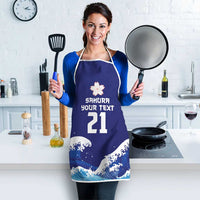 Japan Pacific Rugby Custom Apron Go Sakura Japanese Wave Pattern - Polynesian Pride