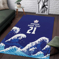 Japan Pacific Rugby Custom Area Rug Go Sakura Japanese Wave Pattern