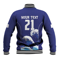 Japan Pacific Rugby Custom Baseball Jacket Go Sakura Japanese Wave Pattern
