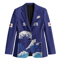 Japan Pacific Rugby Custom Blazer Go Sakura Japanese Wave Pattern - Polynesian Pride
