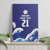 Japan Pacific Rugby Custom Canvas Wall Art Go Sakura Japanese Wave Pattern