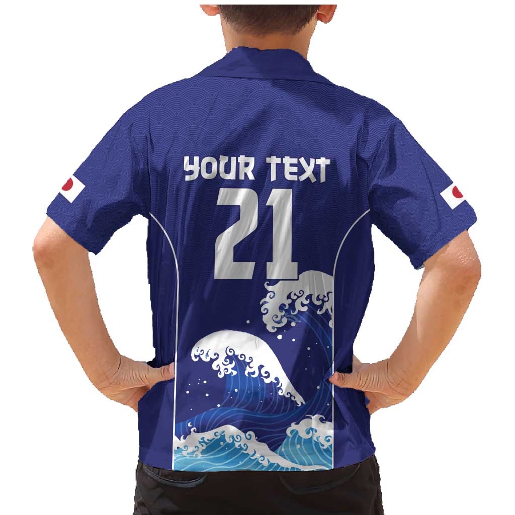 Japan Pacific Rugby Custom Family Matching Mermaid Dress and Hawaiian Shirt Go Sakura Japanese Wave Pattern