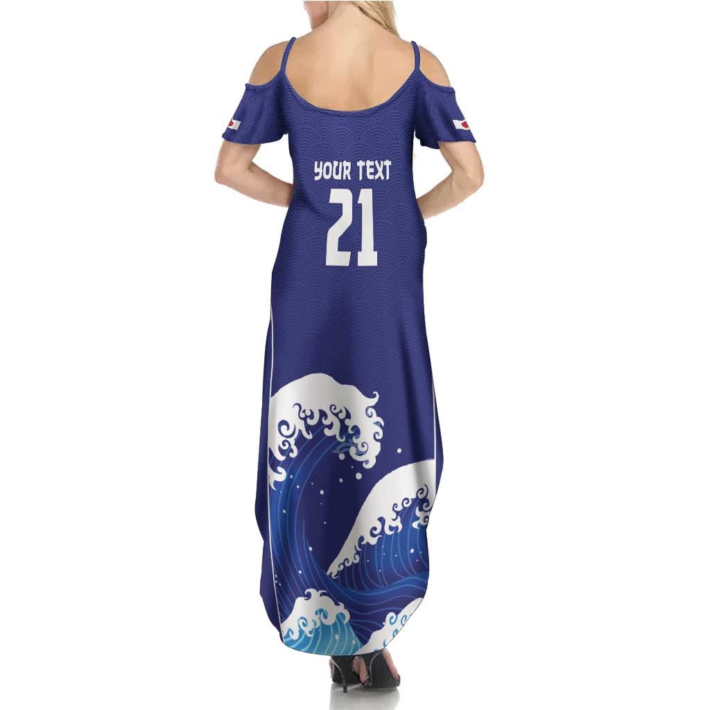 Japan Pacific Rugby Custom Family Matching Summer Maxi Dress and Hawaiian Shirt Go Sakura Japanese Wave Pattern