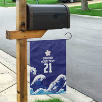 Japan Pacific Rugby Custom Garden Flag Go Sakura Japanese Wave Pattern