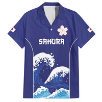 Japan Pacific Rugby Custom Hawaiian Shirt Go Sakura Japanese Wave Pattern