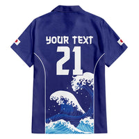 Japan Pacific Rugby Custom Hawaiian Shirt Go Sakura Japanese Wave Pattern