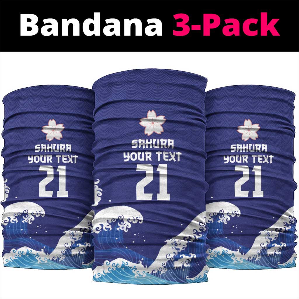 Japan Pacific Rugby Custom Neck Gaiter Go Sakura Japanese Wave Pattern - Polynesian Pride