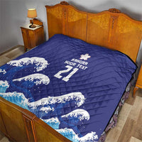 Japan Pacific Rugby Custom Quilt Go Sakura Japanese Wave Pattern