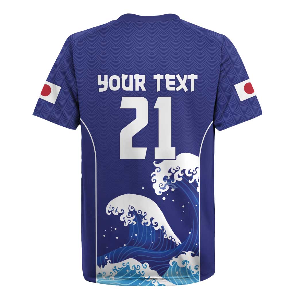 Japan Pacific Rugby Custom Rugby Jersey Go Sakura Japanese Wave Pattern