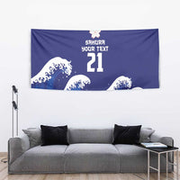 Japan Pacific Rugby Custom Tapestry Go Sakura Japanese Wave Pattern