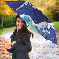 Japan Pacific Rugby Custom Umbrella Go Sakura Japanese Wave Pattern - Polynesian Pride