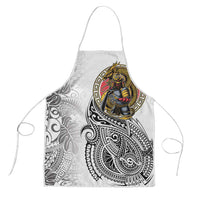 Japanese Samurai Warrior Apron White Polynesian Tattoo Style - Polynesian Pride