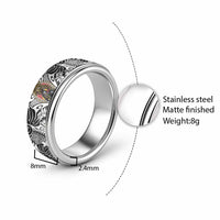 Japanese Samurai Warrior Classic Ring White Polynesian Tattoo Style - Polynesian Pride