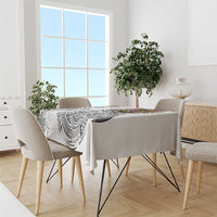 Japanese Samurai Warrior Tablecloth White Polynesian Tattoo Style