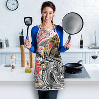 Japanese Samurai Warrior Apron Colorful Polynesian Tattoo Style - Polynesian Pride