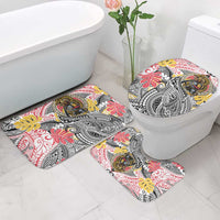 Japanese Samurai Warrior Bathroom Set Colorful Polynesian Tattoo Style - Polynesian Pride