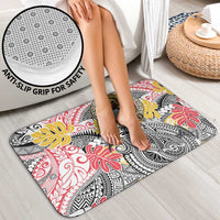 Japanese Samurai Warrior Bathroom Set Colorful Polynesian Tattoo Style - Polynesian Pride