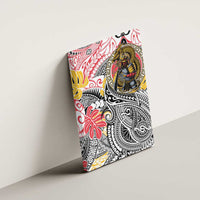 Japanese Samurai Warrior Canvas Wall Art Colorful Polynesian Tattoo Style