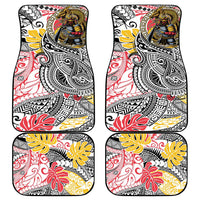 Japanese Samurai Warrior Car Mats Colorful Polynesian Tattoo Style