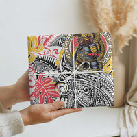 Japanese Samurai Warrior Wrapping Paper Colorful Polynesian Tattoo Style - Polynesian Pride