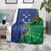 Solomon Islands Independence Day 1978 Personalised Blanket Polynesian Pattern with Flag Style