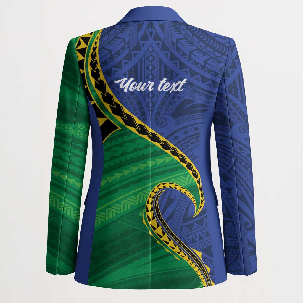 Solomon Islands Independence Day 1978 Personalised Blazer Polynesian Pattern with Flag Style - Polynesian Pride